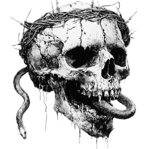 Skull Barbwire Crown Vinyl Car Decal Sticker – Waterproof & UV-Resistant 8"