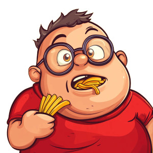 Fat Man Eating Fries Vinyl Car Decal Sticker – Waterproof & UV-Resistant 8" Fat Man Eating Fries Vinyl Car Decal Sticker – Waterproof & UV-Resistant 8"