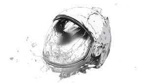 Broken Space Helmet V2 Vinyl Car Decal Sticker – Waterproof & UV-Resistant 8"