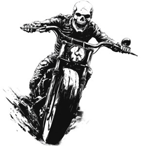 Skeleton Biker V2 Vinyl Car Decal Sticker – Waterproof & UV-Resistant 8" Skeleton Biker V2 Vinyl Car Decal Sticker – Waterproof & UV-Resistant 8"