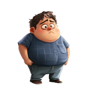 Sad Fat Boy Vinyl Car Decal Sticker – Waterproof & UV-Resistant 8"