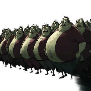 Fat People Crowd Vinyl Car Decal Sticker – Waterproof & UV-Resistant 8"