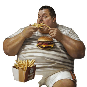 Obese Man Eating Vinyl Car Decal Sticker – Waterproof & UV-Resistant 8" Obese Man Eating Vinyl Car Decal Sticker – Waterproof & UV-Resistant 8"