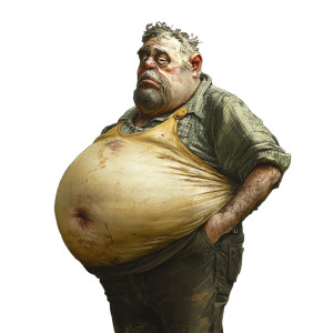 Bloated Man Vinyl Car Decal Sticker – Waterproof & UV-Resistant 8"