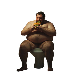 Man Eating Burger Vinyl Car Decal Sticker – Waterproof & UV-Resistant 8" Man Eating Burger Vinyl Car Decal Sticker – Waterproof & UV-Resistant 8"
