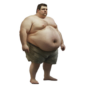 Obese White Man Vinyl Car Decal Sticker – Waterproof & UV-Resistant 8"