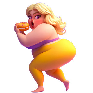 Angry Dancing Blonde Vinyl Car Decal Sticker – Waterproof & UV-Resistant 8"