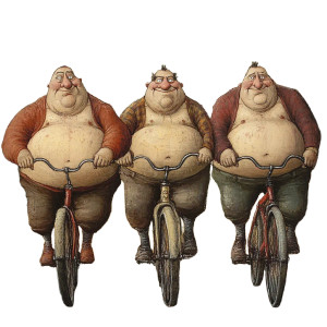 Fat Men Biking Vinyl Car Decal Sticker – Waterproof & UV-Resistant 8"