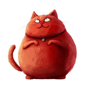 Red Fat Cat Vinyl Car Decal Sticker – Waterproof & UV-Resistant 8"