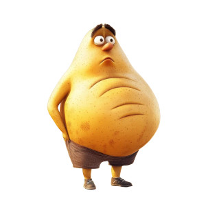 Cartoon Potato Introspection Vinyl Car Decal Sticker – Waterproof & UV-Resistant 8"