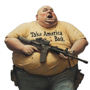 Angry Armed Man Vinyl Car Decal Sticker – Waterproof & UV-Resistant 8"