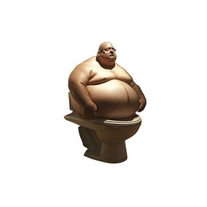Obesity Toilet Vinyl Car Decal Sticker – Waterproof & UV-Resistant 8" Obesity Toilet Vinyl Car Decal Sticker – Waterproof & UV-Resistant 8"