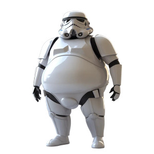 Fat Storm Trooper Vinyl Car Decal Sticker – Waterproof & UV-Resistant 8"