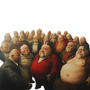 Bald Fat Crowd Vinyl Car Decal Sticker – Waterproof & UV-Resistant 8"