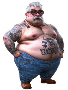 Chubby Male Boss Vinyl Car Decal Sticker – Waterproof & UV-Resistant 8"