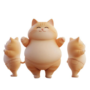 Dancing Chubby Cat Vinyl Car Decal Sticker – Waterproof & UV-Resistant 8"