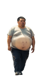 Overweight People Eating Vinyl Car Decal Sticker – Waterproof & UV-Resistant 8"