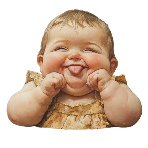 Happy Fat Baby Vinyl Car Decal Sticker – Waterproof & UV-Resistant 8" Happy Fat Baby Vinyl Car Decal Sticker – Waterproof & UV-Resistant 8"