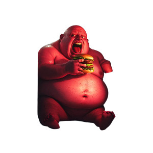 Fat Bald Man Fridge Vinyl Car Decal Sticker – Waterproof & UV-Resistant 8"