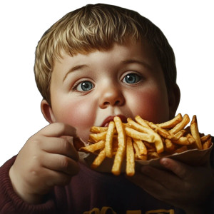 Fat Boy Eating Vinyl Car Decal Sticker – Waterproof & UV-Resistant 8"