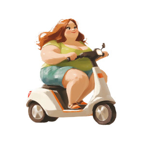Obese Woman Scooter Vinyl Car Decal Sticker – Waterproof & UV-Resistant 8" Obese Woman Scooter Vinyl Car Decal Sticker – Waterproof & UV-Resistant 8"