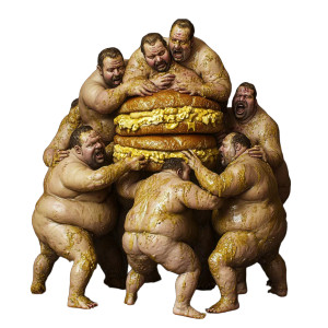 Human Sandwich Stack Vinyl Car Decal Sticker – Waterproof & UV-Resistant 8"