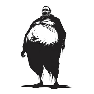 Bloated Zombie Silhouette Vinyl Car Decal Sticker – Waterproof & UV-Resistant 8"