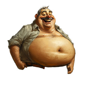 Happy Fat Guy V2 Vinyl Car Decal Sticker – Waterproof & UV-Resistant 8"