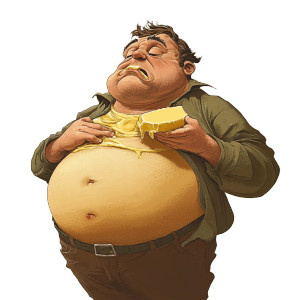 Obese Man Eating Butter V2 Vinyl Car Decal Sticker – Waterproof & UV-Resistant 8" Obese Man Eating Butter V2 Vinyl Car Decal Sticker – Waterproof & UV-Resistant 8"