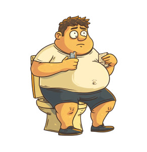Chubby Guy Toilet Scene Vinyl Car Decal Sticker – Waterproof & UV-Resistant 8" Chubby Guy Toilet Scene Vinyl Car Decal Sticker – Waterproof & UV-Resistant 8"
