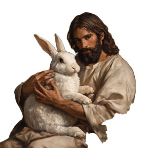 Easter Bunny Jesus Vinyl Car Decal Sticker – Waterproof & UV-Resistant 8" Easter Bunny Jesus Vinyl Car Decal Sticker – Waterproof & UV-Resistant 8"