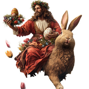 Jesus On Rabbit Vinyl Car Decal Sticker – Waterproof & UV-Resistant 8" Jesus On Rabbit Vinyl Car Decal Sticker – Waterproof & UV-Resistant 8"