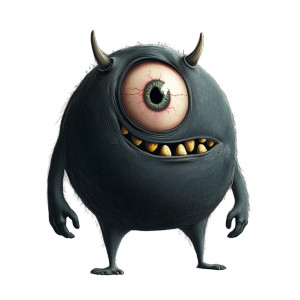 Crazy Grey Cyclops Vinyl Car Decal Sticker – Waterproof & UV-Resistant 8"