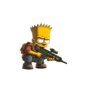 Bart Simpson War Vinyl Car Decal Sticker – Waterproof & UV-Resistant 8"