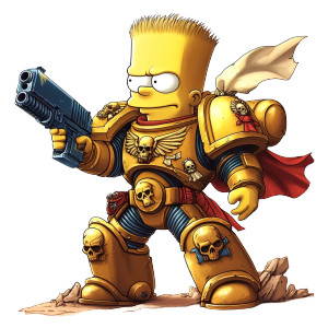 Bart As Space Marine Vinyl Car Decal Sticker – Waterproof & UV-Resistant 8" Bart As Space Marine Vinyl Car Decal Sticker – Waterproof & UV-Resistant 8"