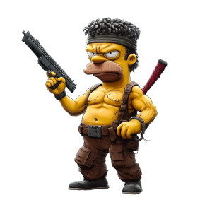 Rambo Homer Style Vinyl Car Decal Sticker – Waterproof & UV-Resistant 8"