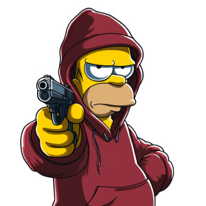 Angry Simpsons Thug Vinyl Car Decal Sticker – Waterproof & UV-Resistant 8"