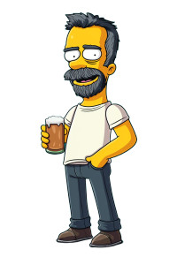 Homer Simpson Drinking Vinyl Car Decal Sticker – Waterproof & UV-Resistant 8"