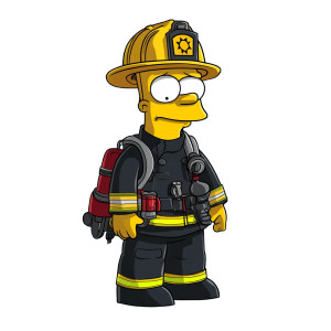 Simpsons Fireman Vinyl Car Decal Sticker – Waterproof & UV-Resistant 8"