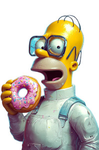 Metallic Homer Simpson Vinyl Car Decal Sticker – Waterproof & UV-Resistant 8"