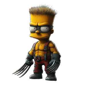 Bart As Wolverine Vinyl Car Decal Sticker – Waterproof & UV-Resistant 8" Bart As Wolverine Vinyl Car Decal Sticker – Waterproof & UV-Resistant 8"