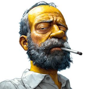 Bearded Smoking Homer Vinyl Car Decal Sticker – Waterproof & UV-Resistant 8"