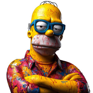 Homer Simpson Pop Art Vinyl Car Decal Sticker – Waterproof & UV-Resistant 8"
