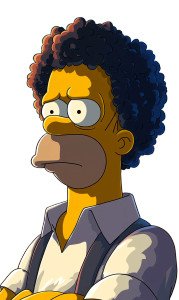 Homer Afro Anime Vinyl Car Decal Sticker – Waterproof & UV-Resistant 8"