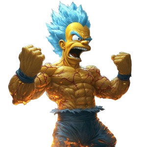 Saiyan Homer Simpson Vinyl Car Decal Sticker – Waterproof & UV-Resistant 8"