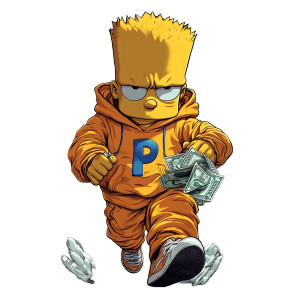 Bart Simpson Chased Vinyl Car Decal Sticker – Waterproof & UV-Resistant 8"