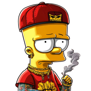 Angry Tattooed Bart Vinyl Car Decal Sticker – Waterproof & UV-Resistant 8" Angry Tattooed Bart Vinyl Car Decal Sticker – Waterproof & UV-Resistant 8"