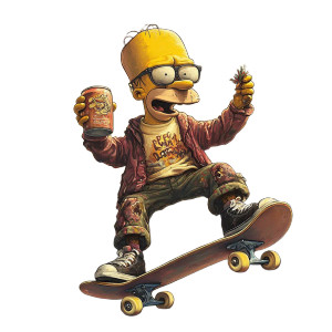 Skater Simpson Vinyl Car Decal Sticker – Waterproof & UV-Resistant 8" Skater Simpson Vinyl Car Decal Sticker – Waterproof & UV-Resistant 8"