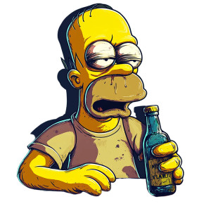 Drunk Homer Simpson V2 Vinyl Car Decal Sticker – Waterproof & UV-Resistant 8"