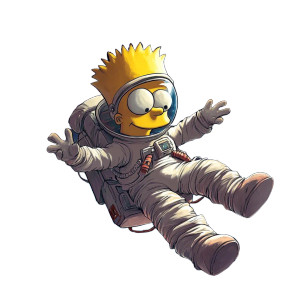Astronaut Bart Simpson Vinyl Car Decal Sticker – Waterproof & UV-Resistant 8"